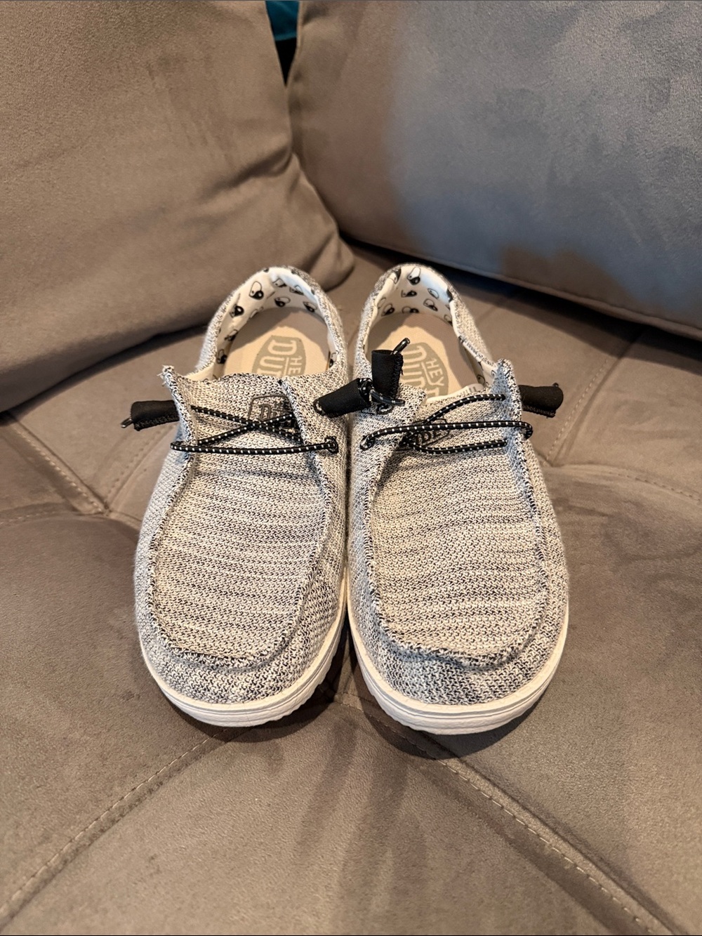 Hey Dude Wally Knit Slip-On Flats in Heather Gray